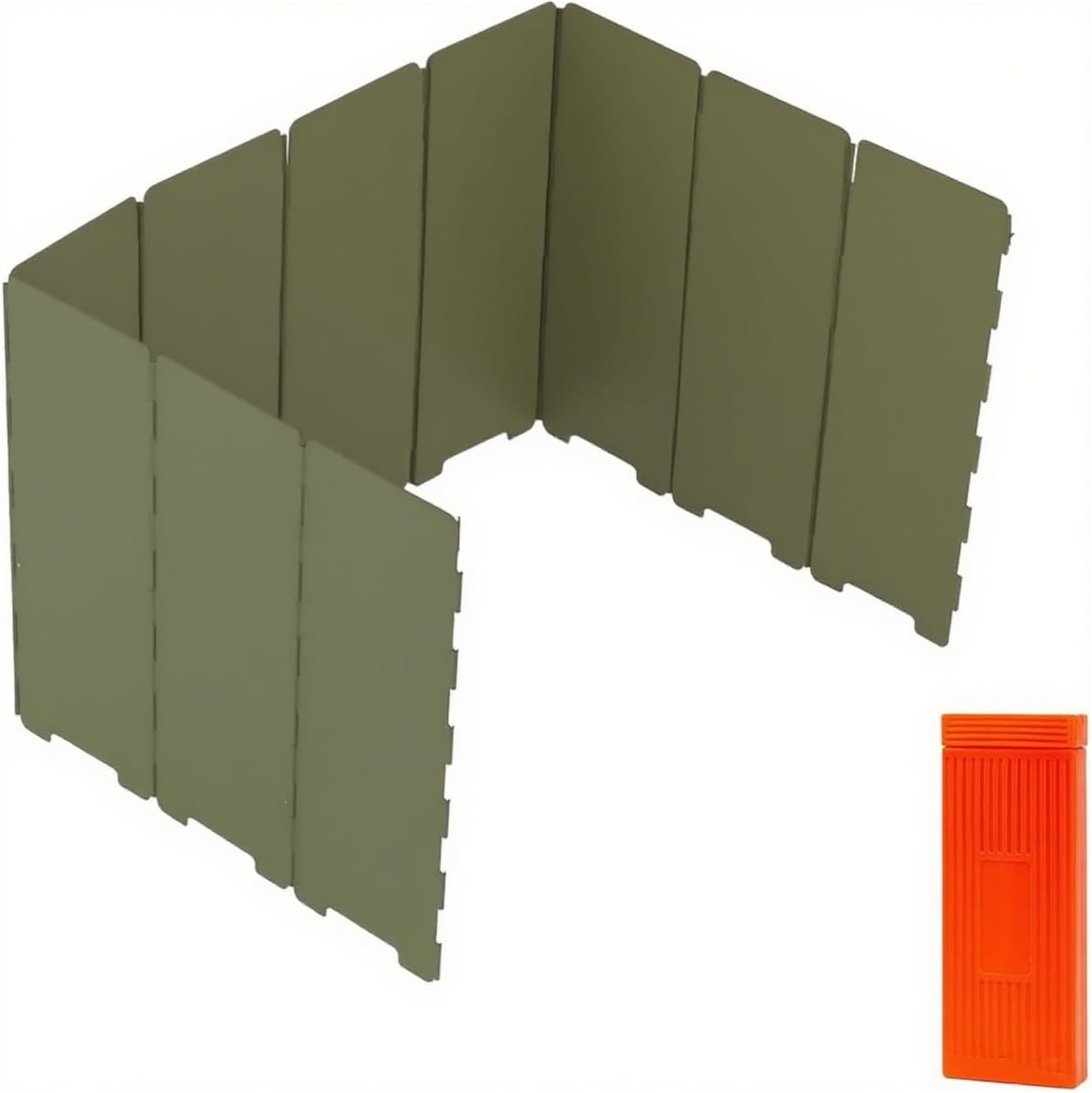 Foldable Camping Stove Windscreen, Green Aluminum Outdoor Windshield Gas Stove L