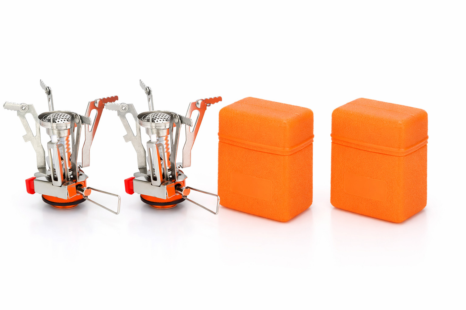 2 Portable Camping Stoves Backpacking Stove with Piezo Ignition Adjustable Valve