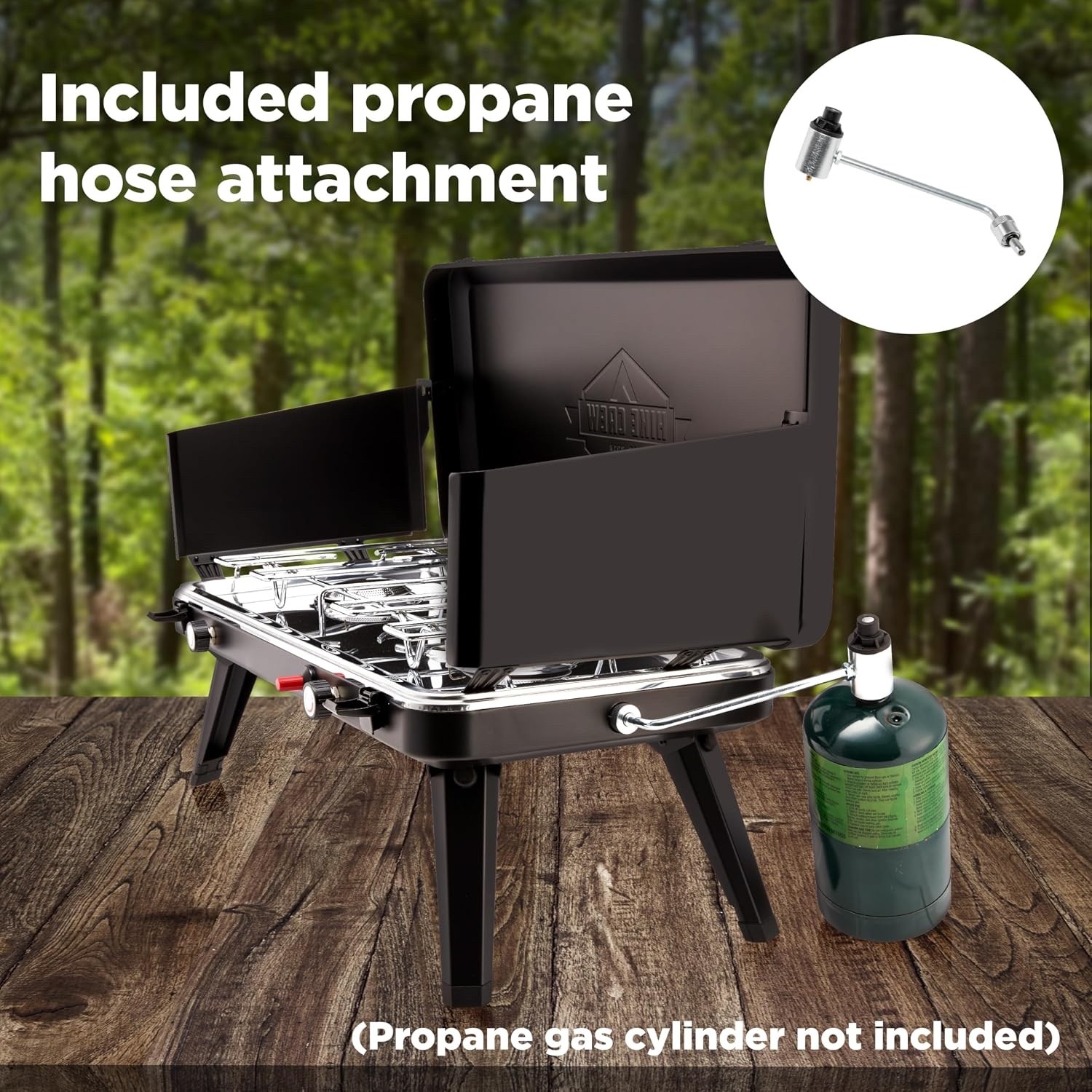 Hike Crew Portable 2-Burner Propane Camping Stove – 20,000 BTU w/ Igniter