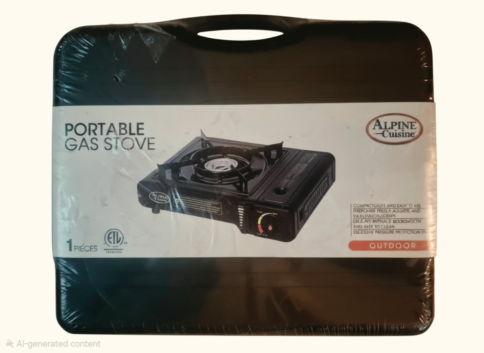 Alpine Cuisine Portable Gas Stove Compact Outdoor Camping Cooktop W/ Carry Case