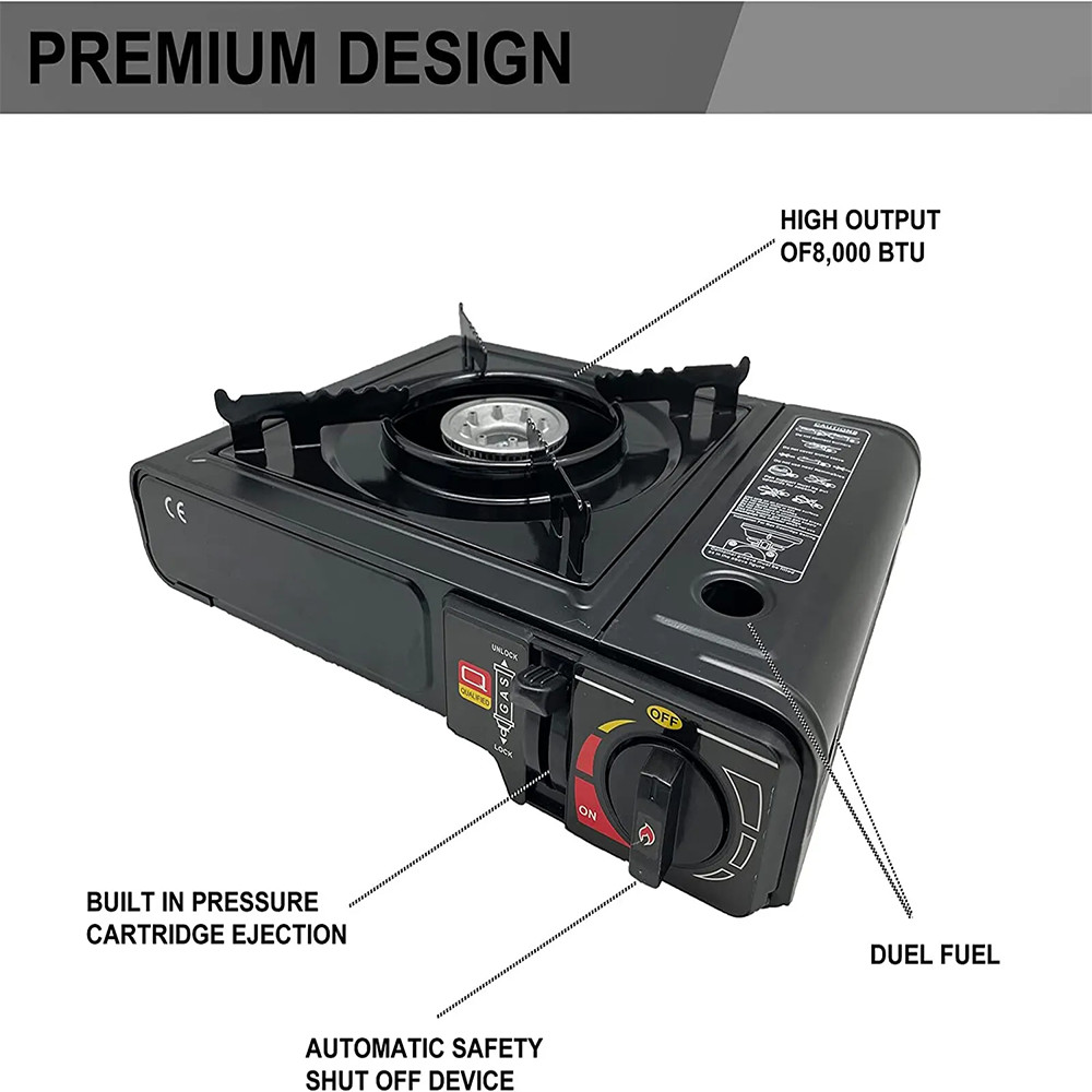 3000W Camping Stove Propane&Butane Windproof Fire Dual Fuel Brass Cooking Burner