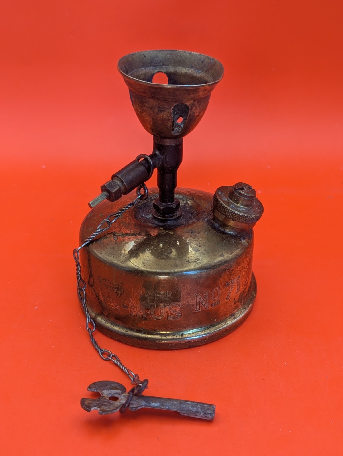 Vintage Primus 71 Pocket Stove Alcohol Fuel Brass/Metal Portable 1 Burner