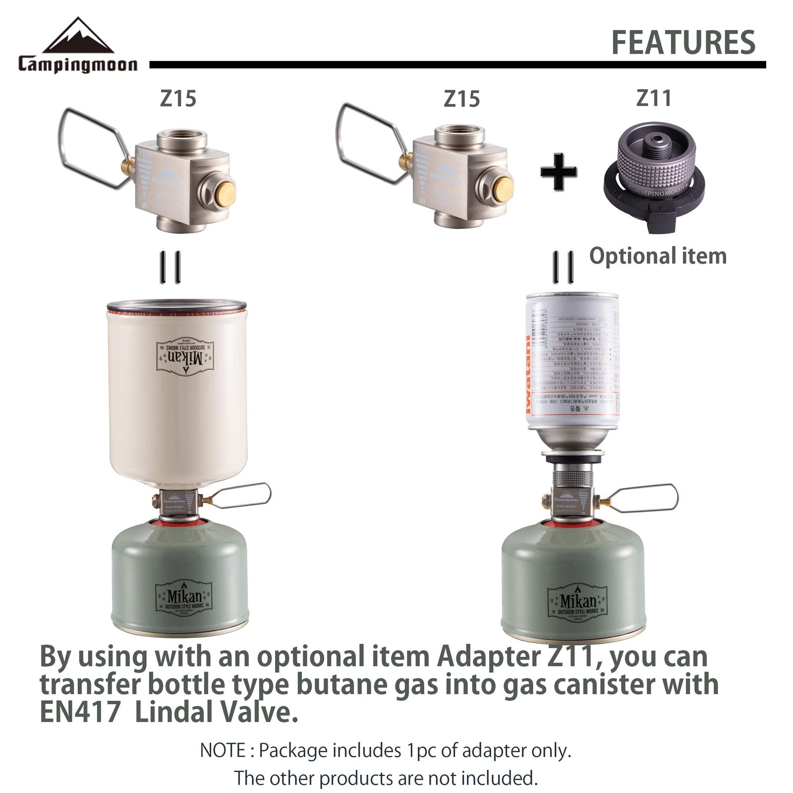 Fuel Canister Refill Adapter, Isobutane Refill Adapter, Butane Gas Refill Ada…