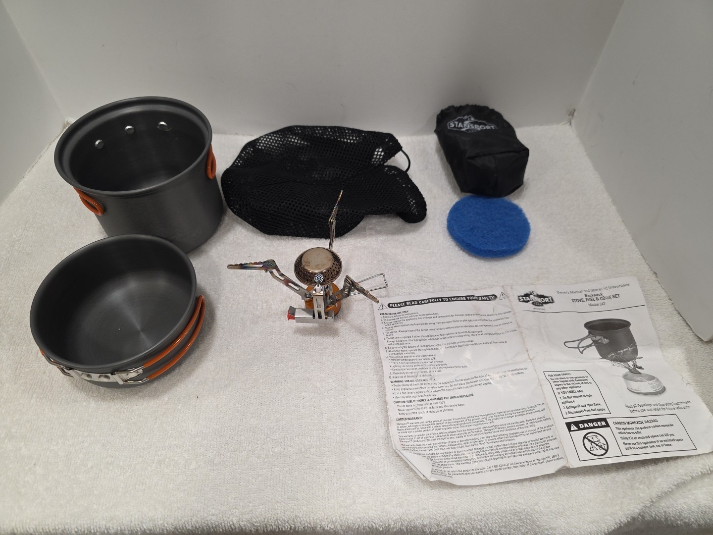 Stansport Backpacking Stove Cook Set Camping 10,000 BTU #247