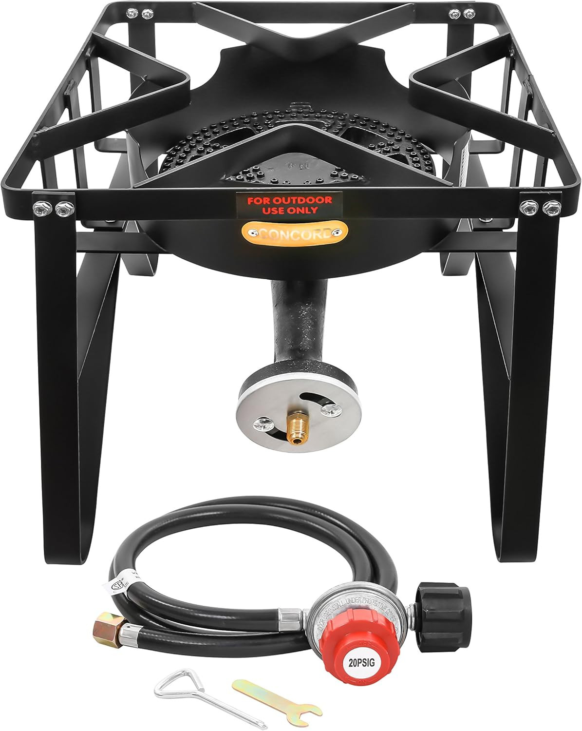Deluxe Banjo Single Propane Burner, 200,000 BTU Portable Outdoor Stove for Campi