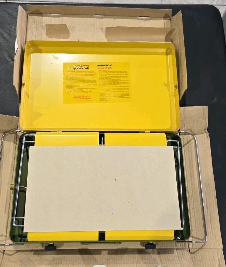 Vintage 70’s Porta Chef ST200 Two Burner Camp Stove New in Box 10,000btu
