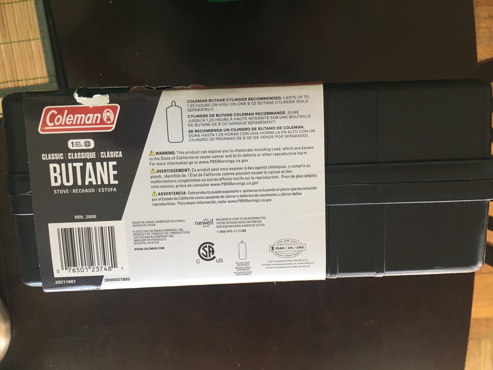 NEW Coleman Model 2800 1-Burner Butane Stove