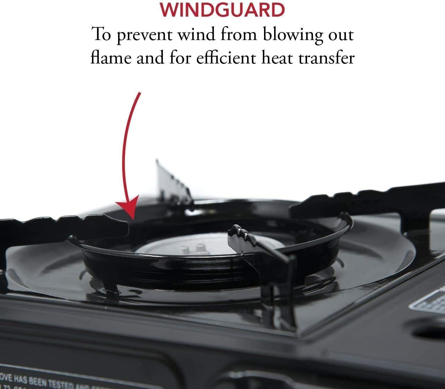 Compact Portable Butane Camping Stove 7650 BTU with Automatic Ignition & Case
