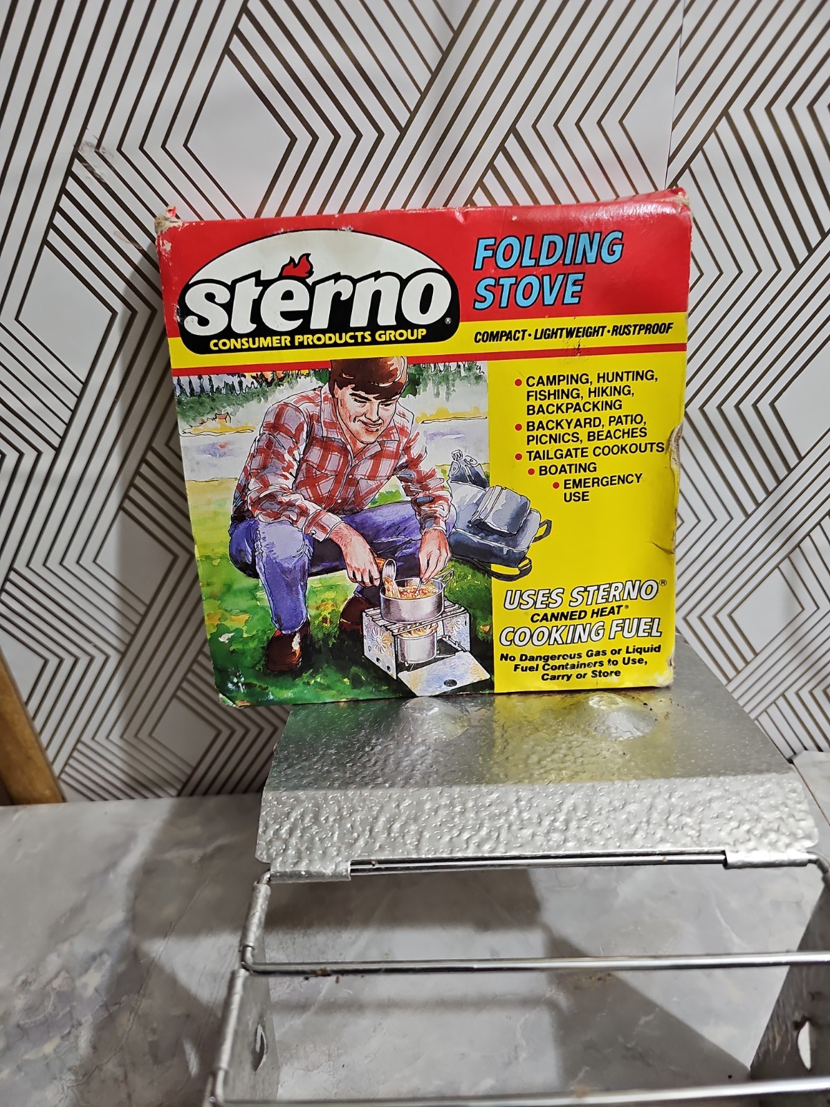Sterno Folding Cooking Camp Stove Camping Rustproof Lightweight – NEVER USED