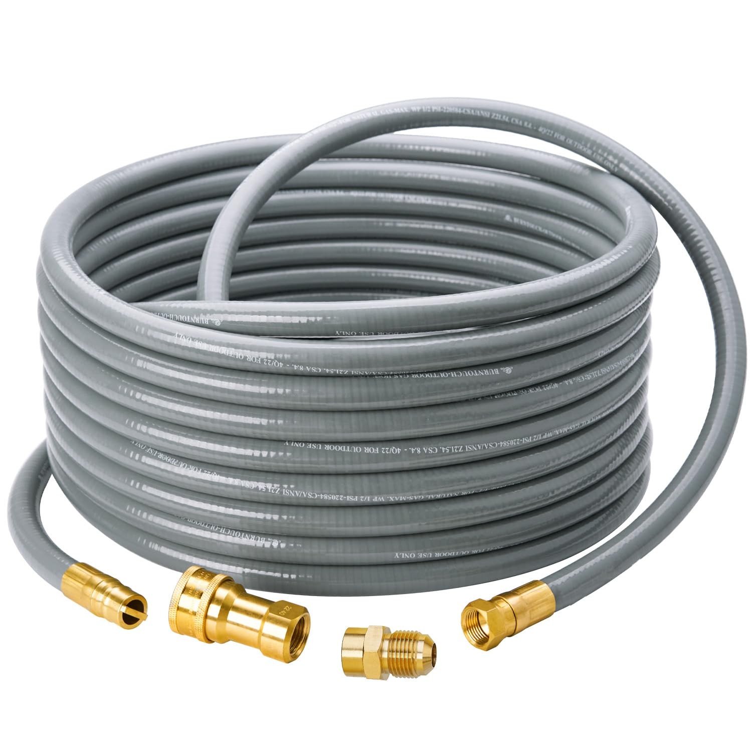 CALPOSE 40 Feet 1/2 inch ID Natural Gas Grill Hose with Quick 40 Feet, Gray