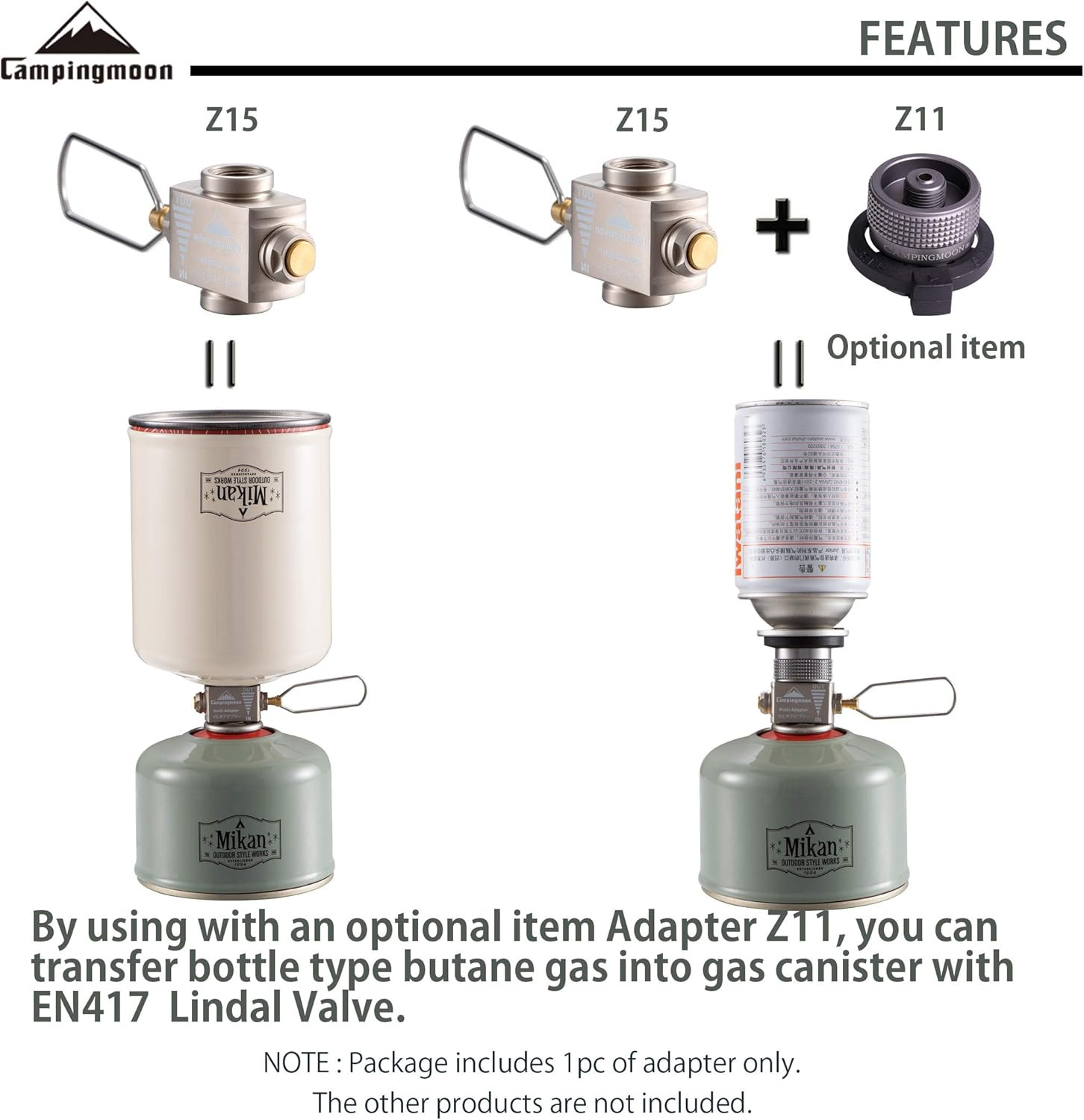 Fuel Canister Refill Adapter, Isobutane Refill Adapter, Butane Gas Refill Adapte