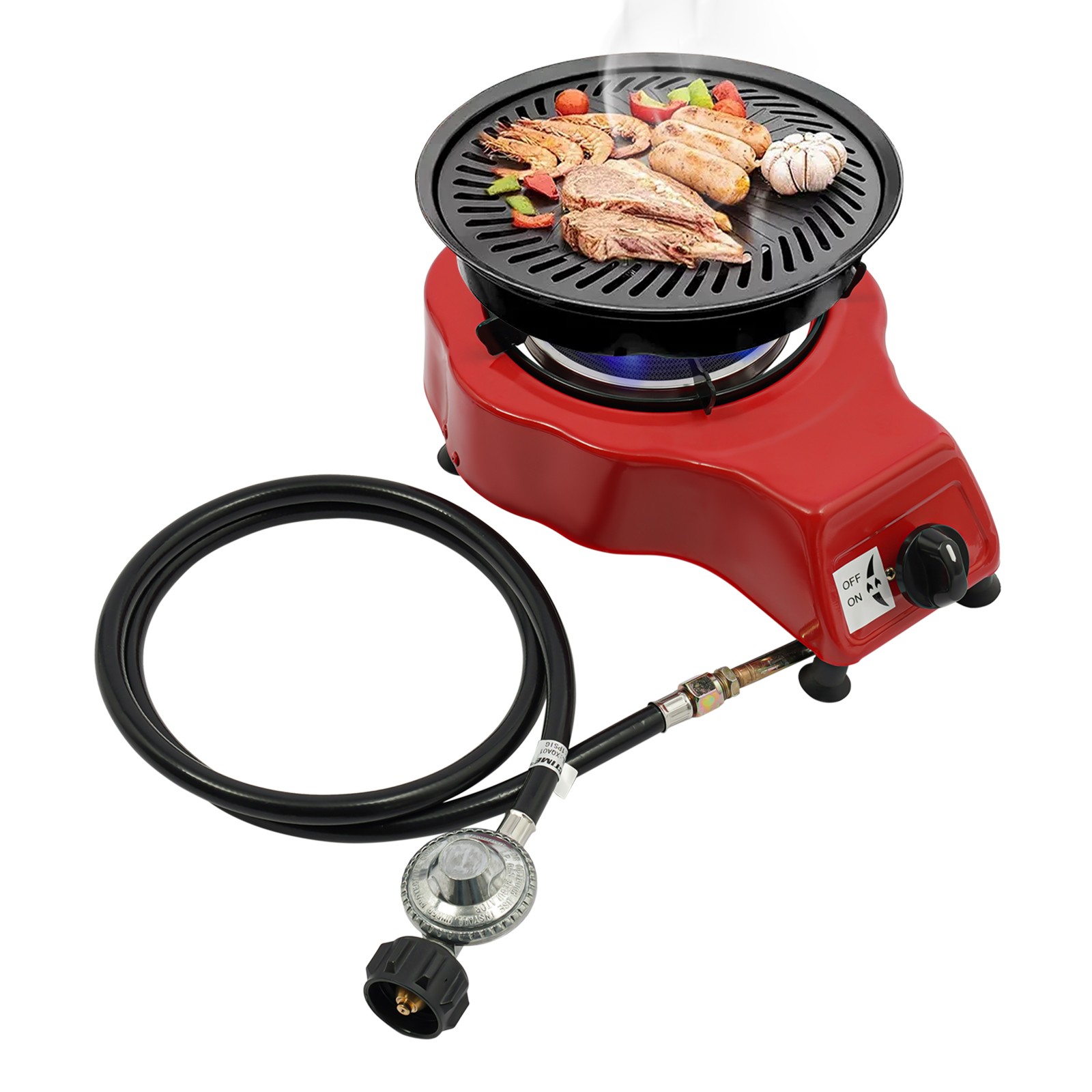 Single Gas Stove Burner Portable Propane Outdoor Camping Cooking BBQ w/Hose