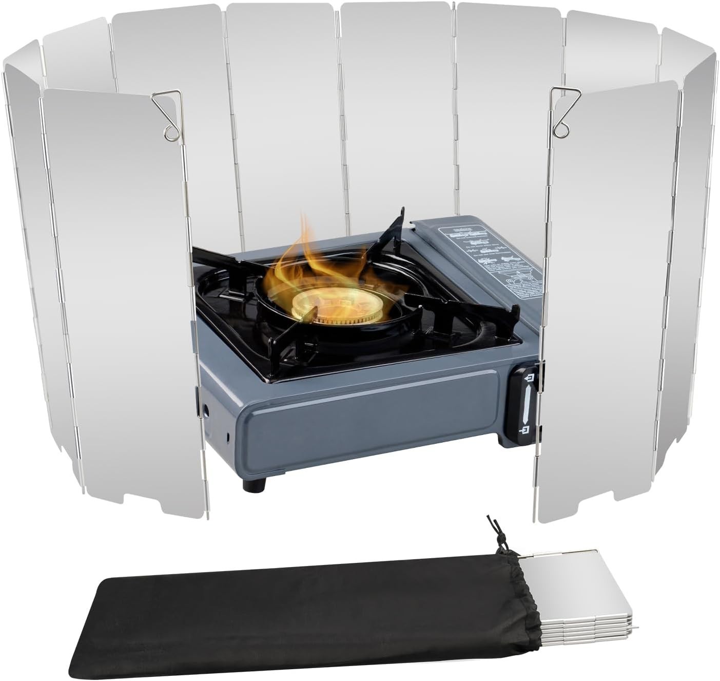 12 Plates Aluminum Stove Windscreen – Lightweight, Portable Camping Shield