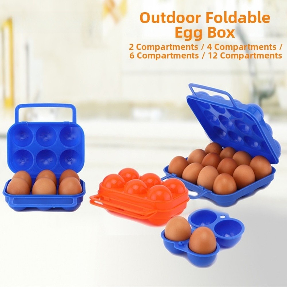 12 Slot Foldable Egg Box with Secure Closure Lightweight Portable Camping Gear