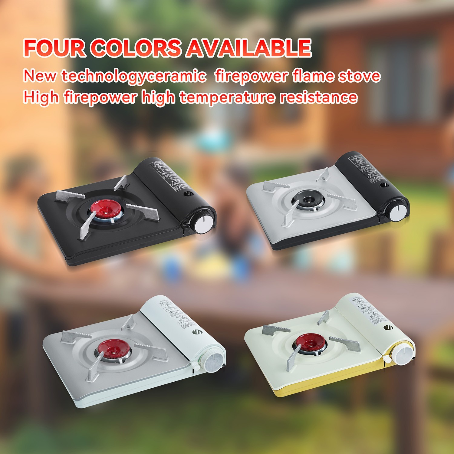 REDSUN F8 Portable Camping Stove – 3.5kW Ceramic Burner, Ultra-Thin, Outdoor