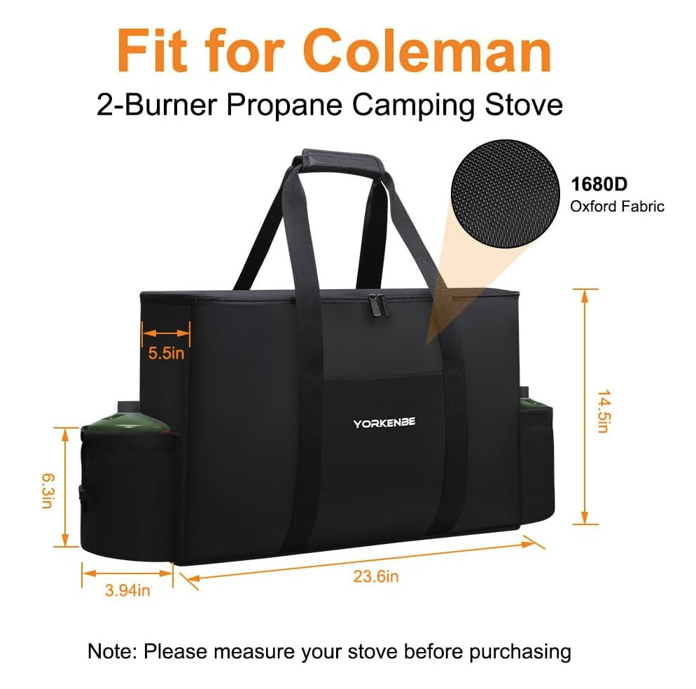 Camping Stove Carrying Case for Coleman 2-Burner, 1680D Stove Storage Bag, with