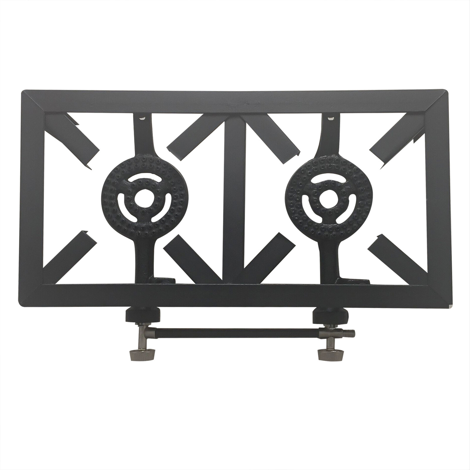 Cast Iron Double Burner Portable Outdoor Camp Stove Propane Gas LPG BBQ Cooker
