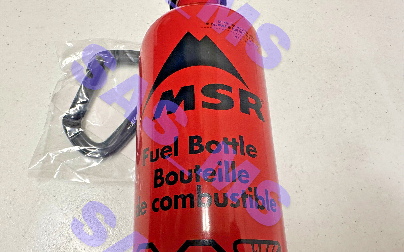 MSR LIQUID FUEL ALUMINUM BOTTLE LEAK PROOF 30 OUNCE WITH 3 INCH D RING NEW