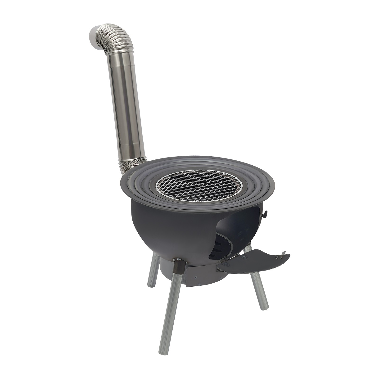 Wood Burning Stove with Grill Rack Charcoal Grill Camping Rocket Stove Outdoor