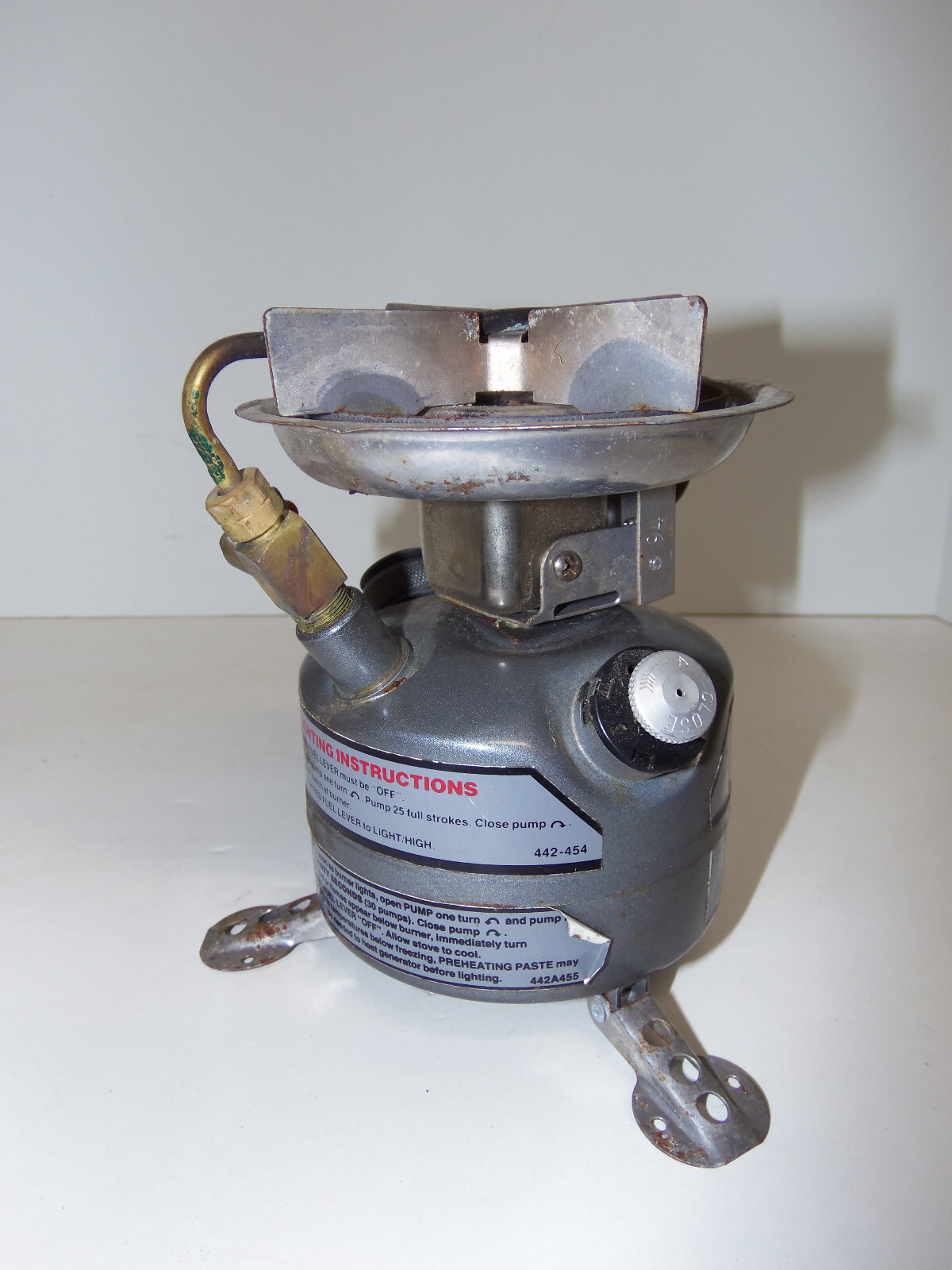Vintage Coleman Peak 1 Feather 442 Dual Fuel Hiking Camping Stove Made In USA