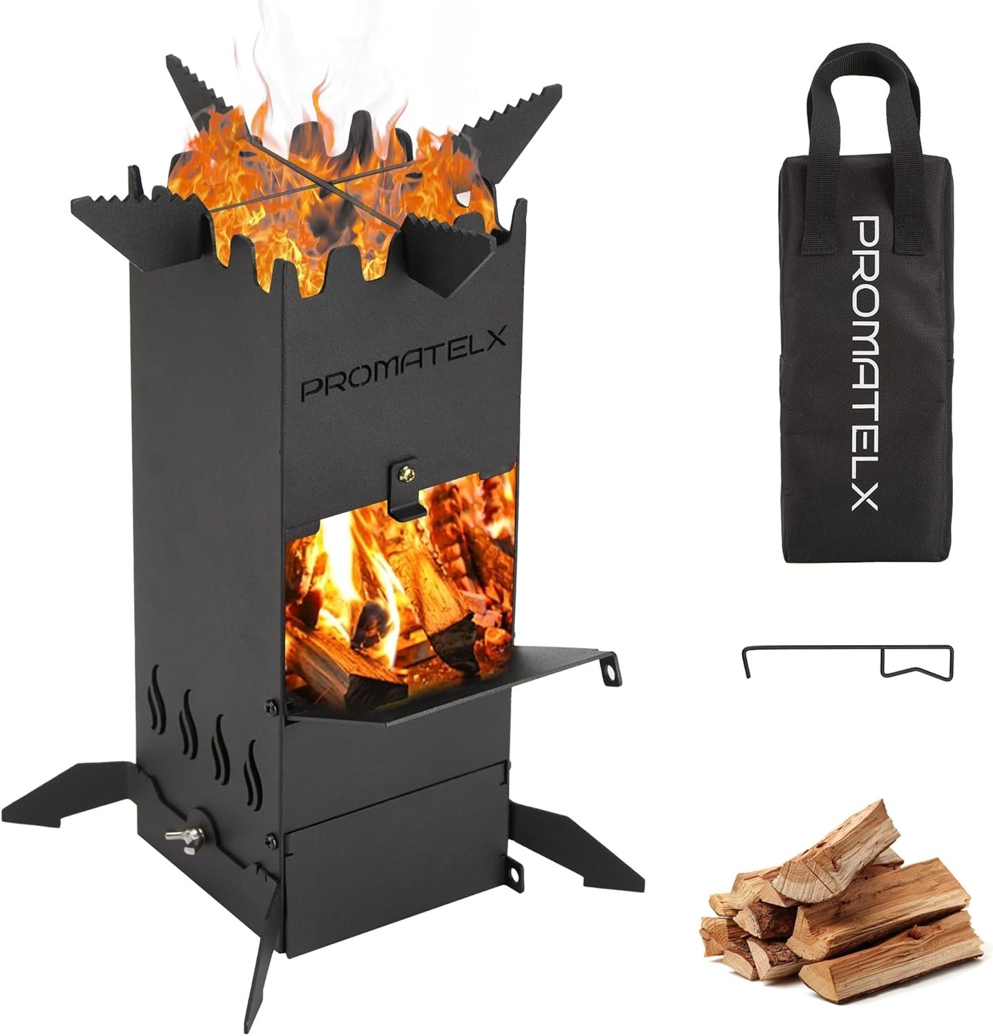 Rocket Stove for Cooking Portable Wood Burning Wood Fire Camping Backyard Cookin