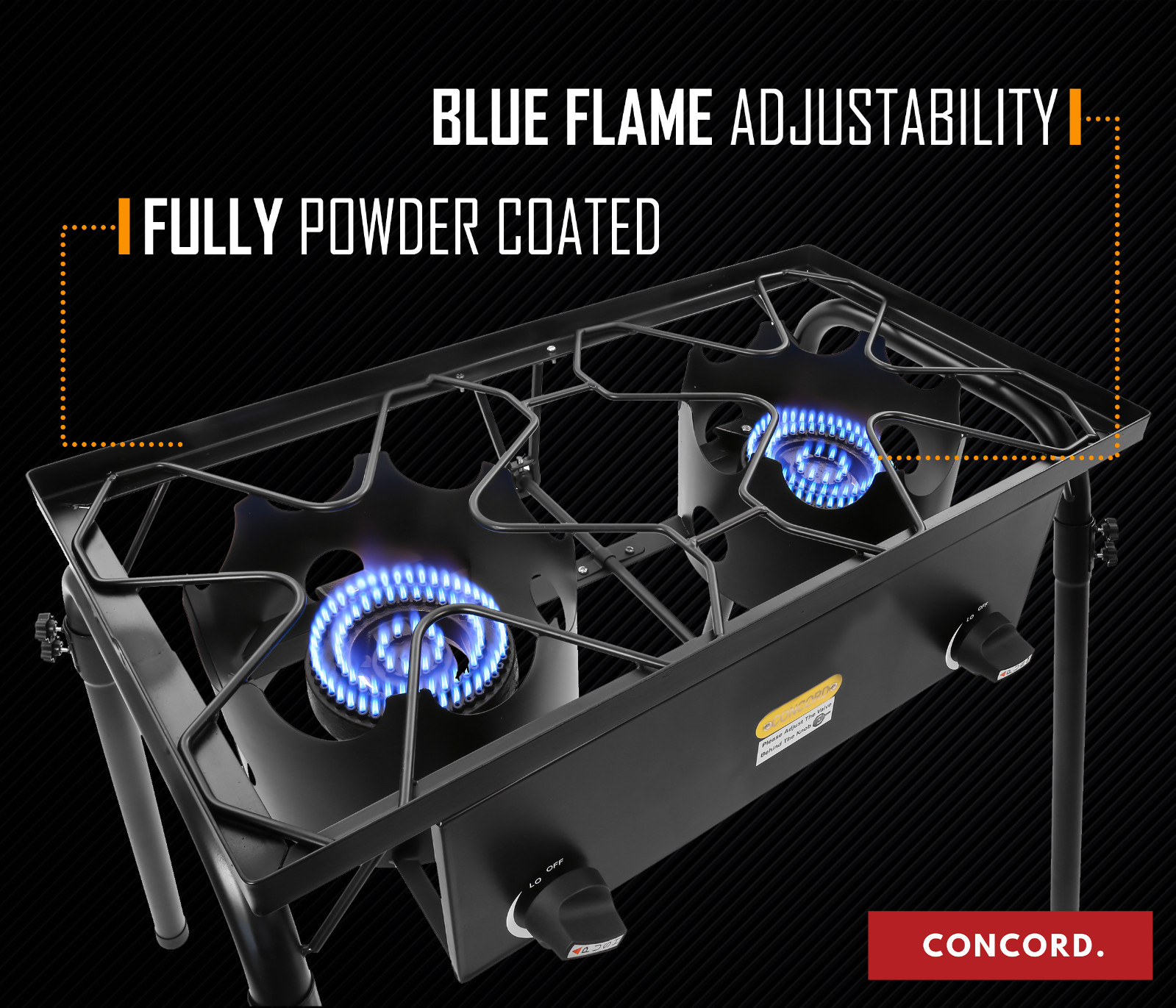 CONCORD Double Propane Burner, Outdoor 2 Burner Camping Stove