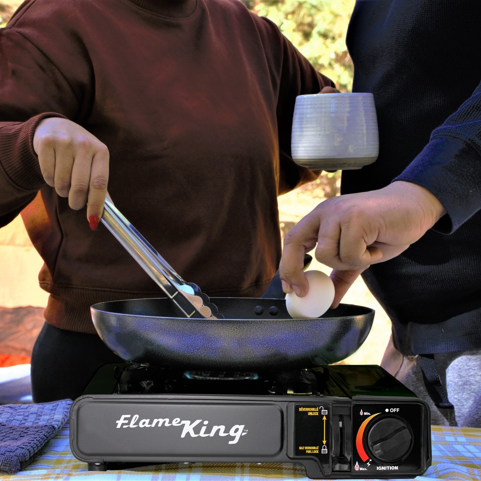 Portable Dual Fuel Butane/Propane Camping Stove Burner with Carry Case-Black