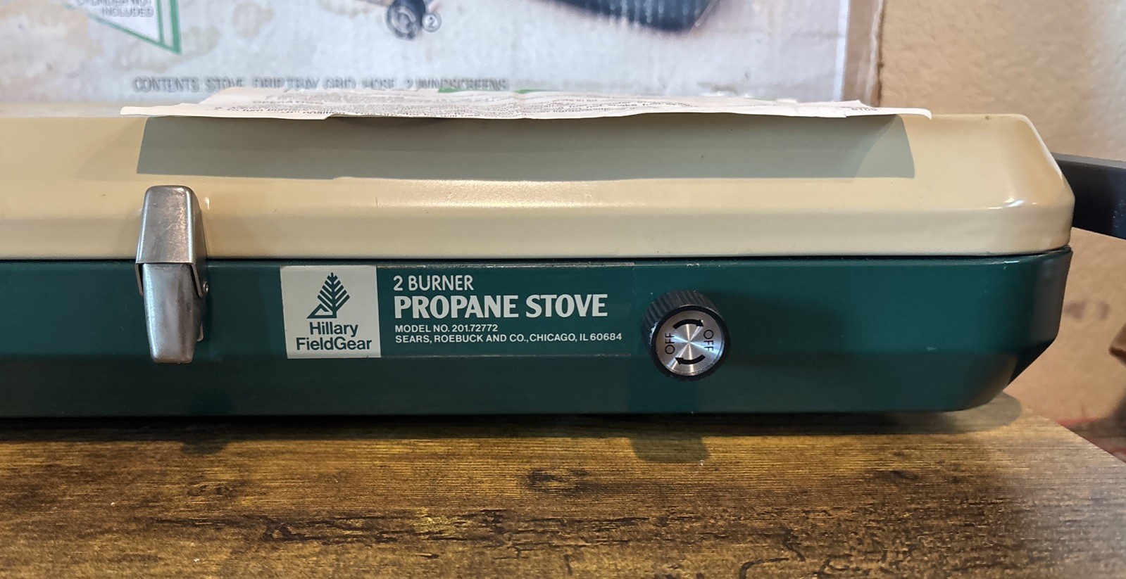 Sears Hillary FieldGear 10,000 BTU 2-Burner Propane Camping Stove W Box 1970s