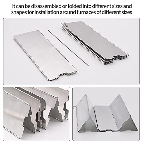 Stove Windscreen, lightweight Folding Camp Stove Windscreen & Drawstring Bag,