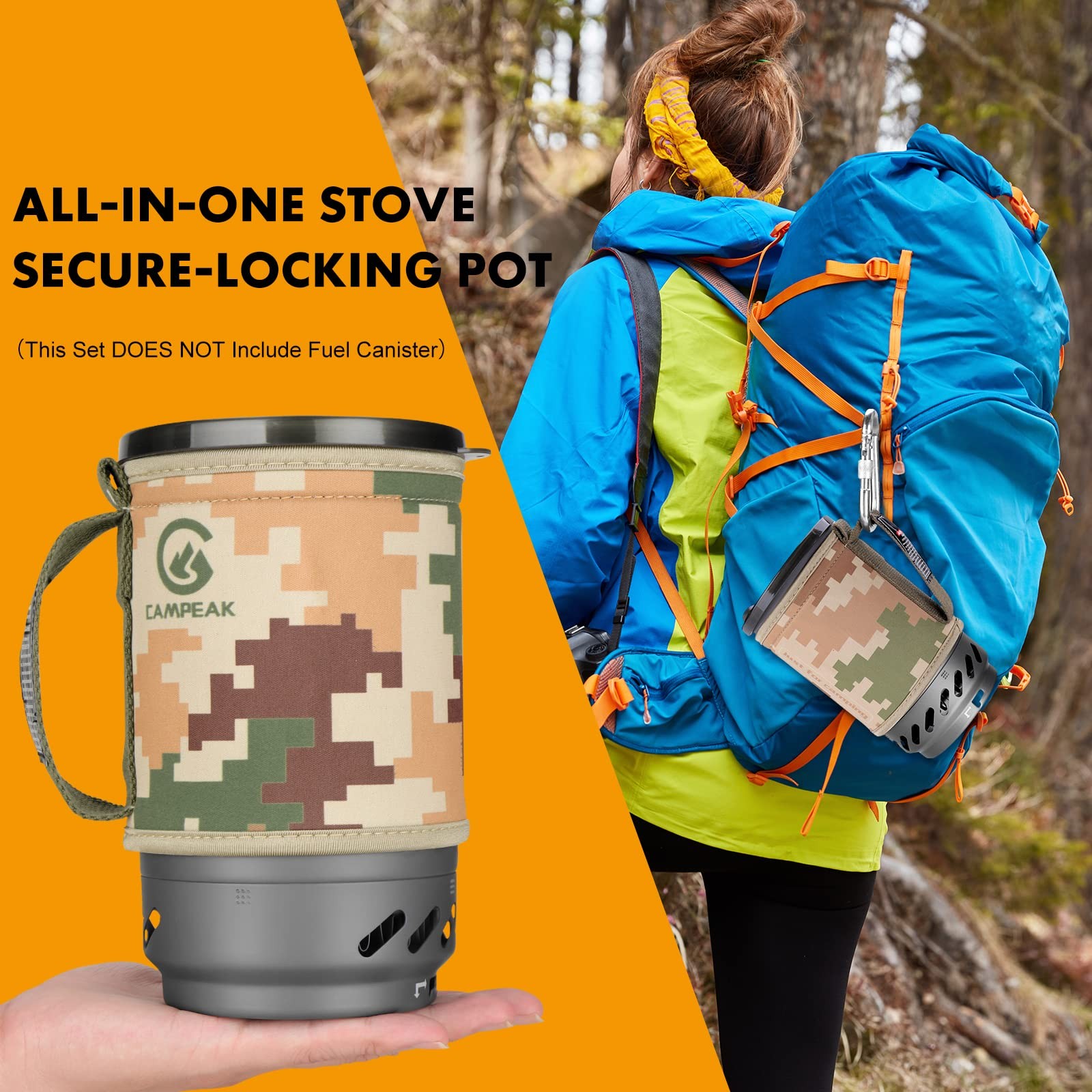 Gen Camping Stove Cooking System | Portable Camping Backpacking Jet Burner | Fas