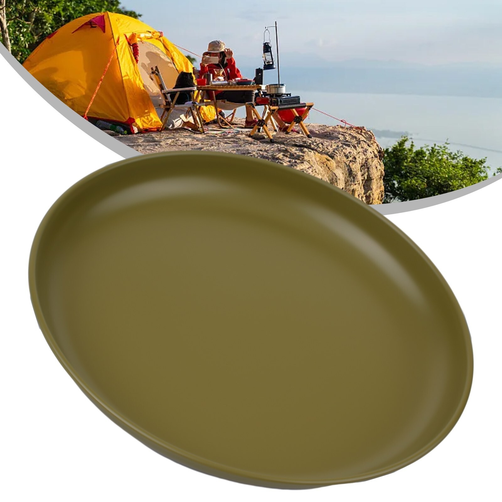 NonStick Stainless Steel Camping Pan for Outdoor Cookware and Picnic Dish