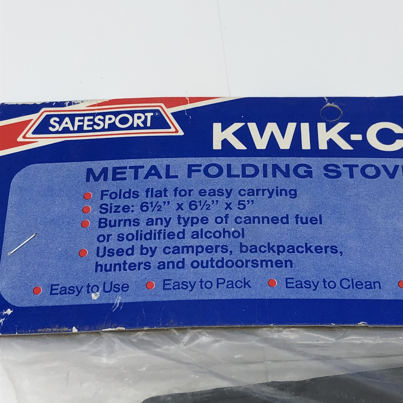 Vintage Metal Folding Camp Stove New Old Stock Emergency prep Safesport KwikCook