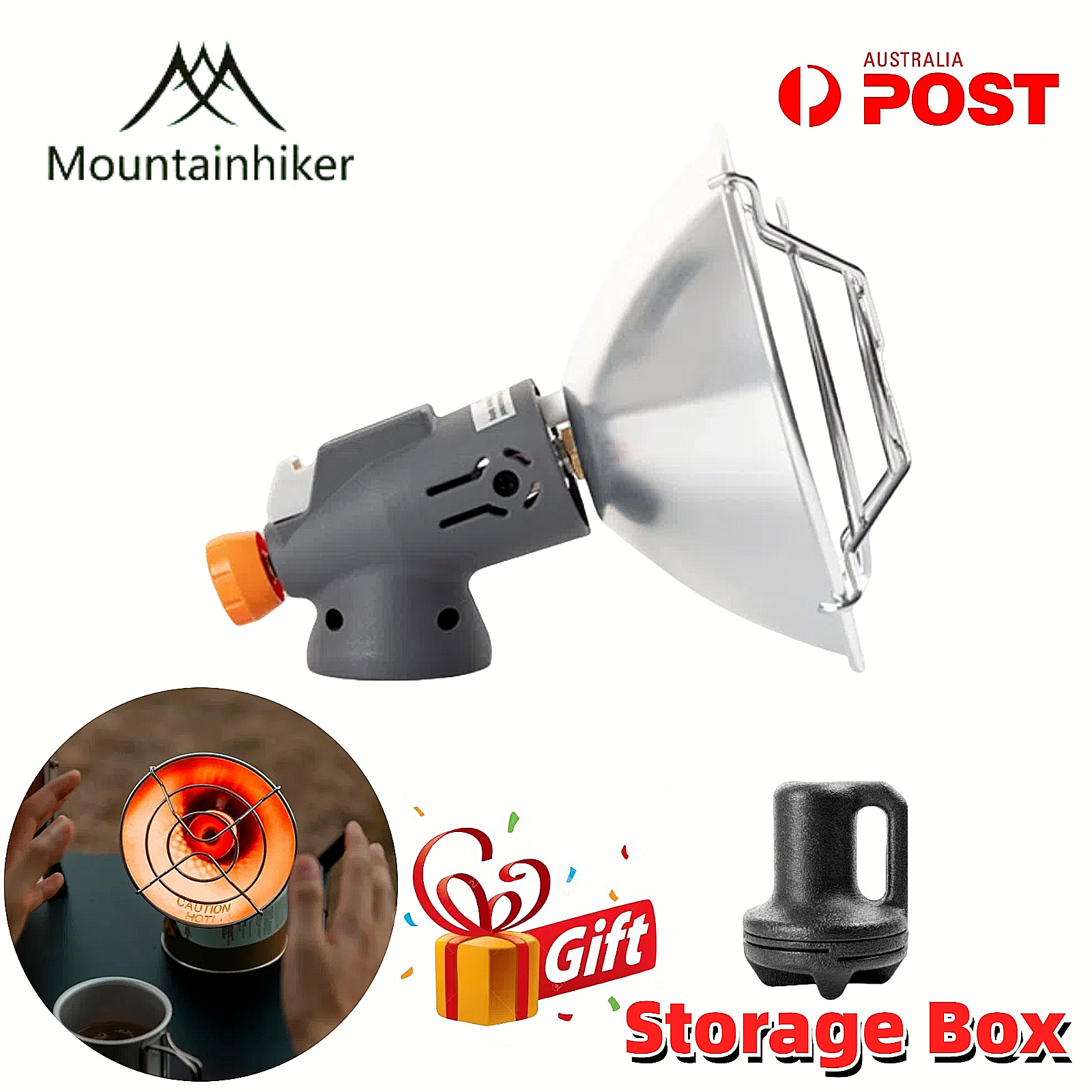 MOUNTAINHIKER Gas Heater Stove Mini Butane Heating Warmer Camp Cooker Camping AU