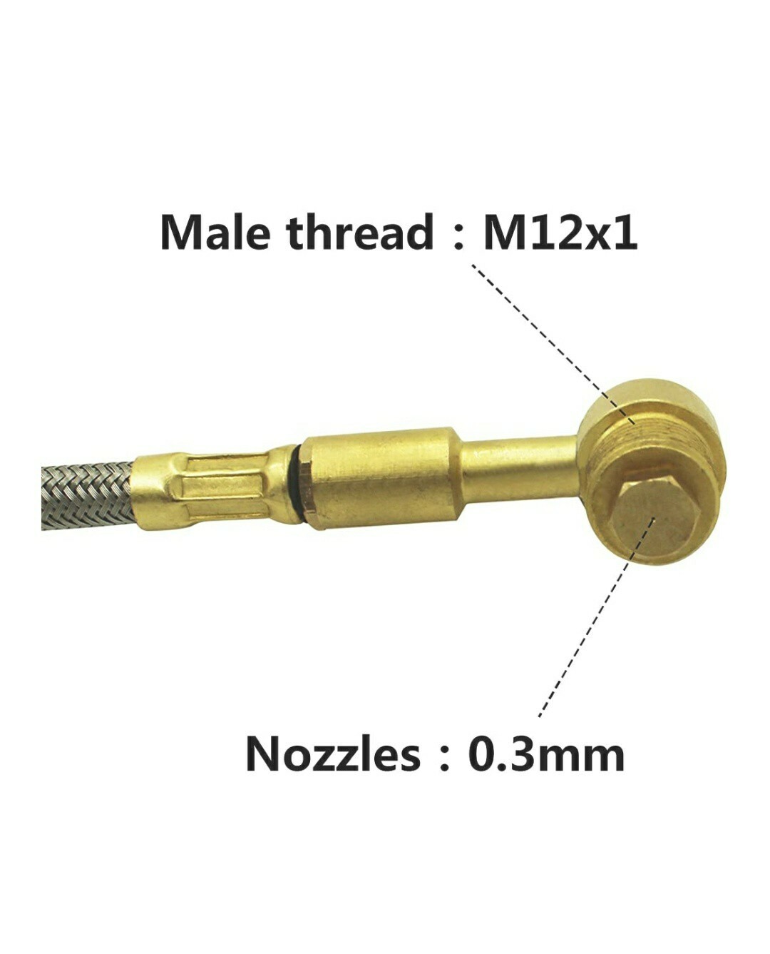 MCAMPAS Gas/Propane Adjustable Regulator Valve Adapter w/Elbow Nozzle 0.3mm