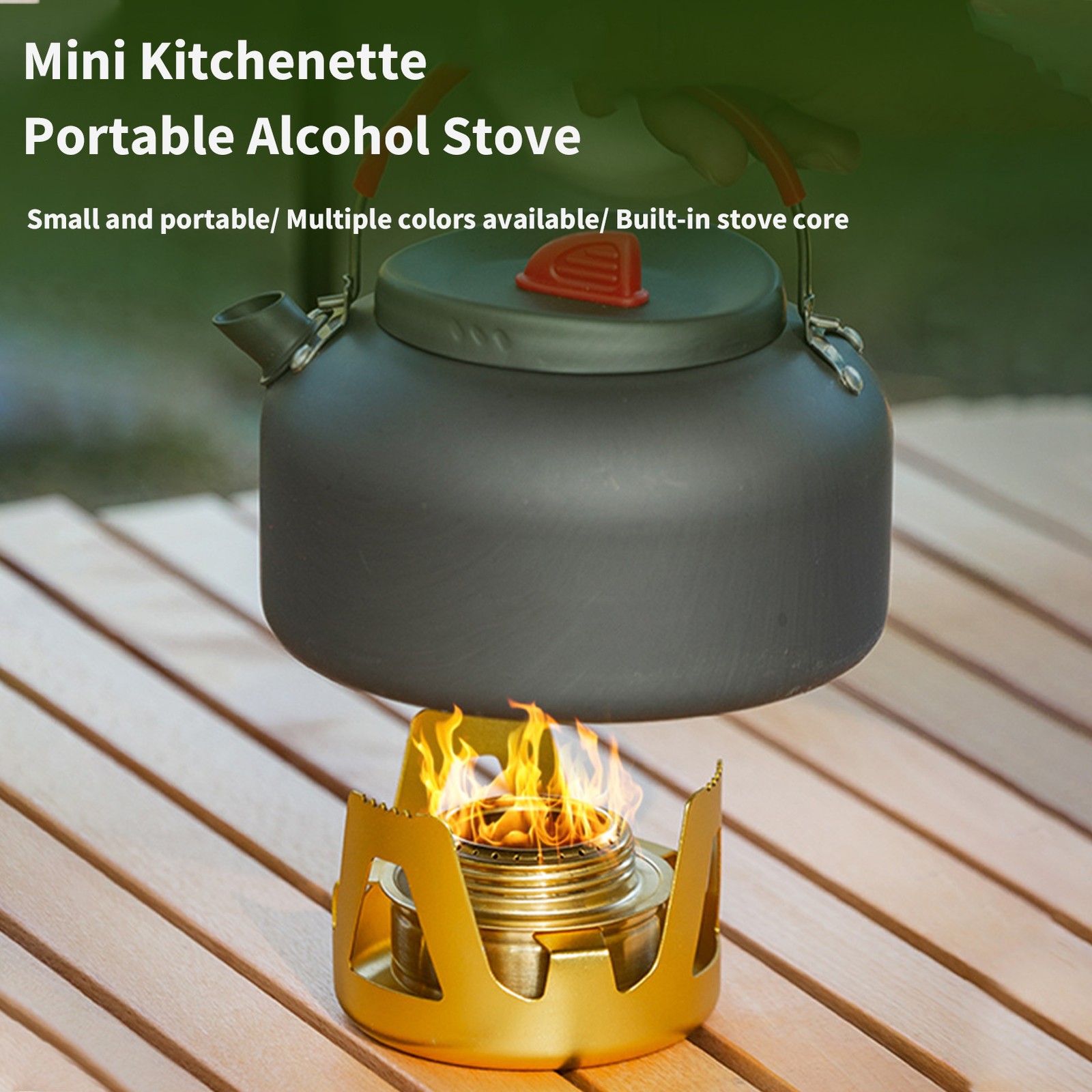 Portable Alcohol Stove Brass Burner with Stand for Camping Hiking