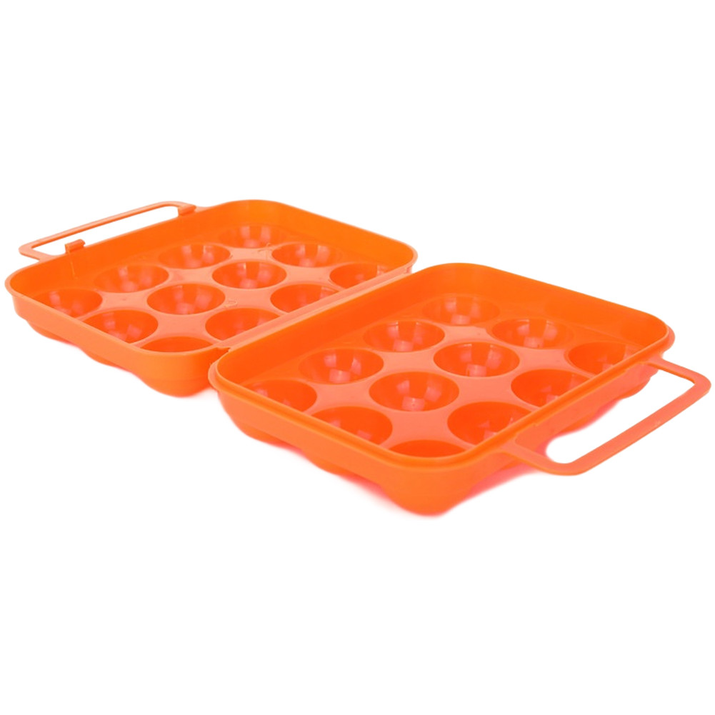 12 Slot Foldable Egg Box with Secure Closure Lightweight Portable Camping Gear