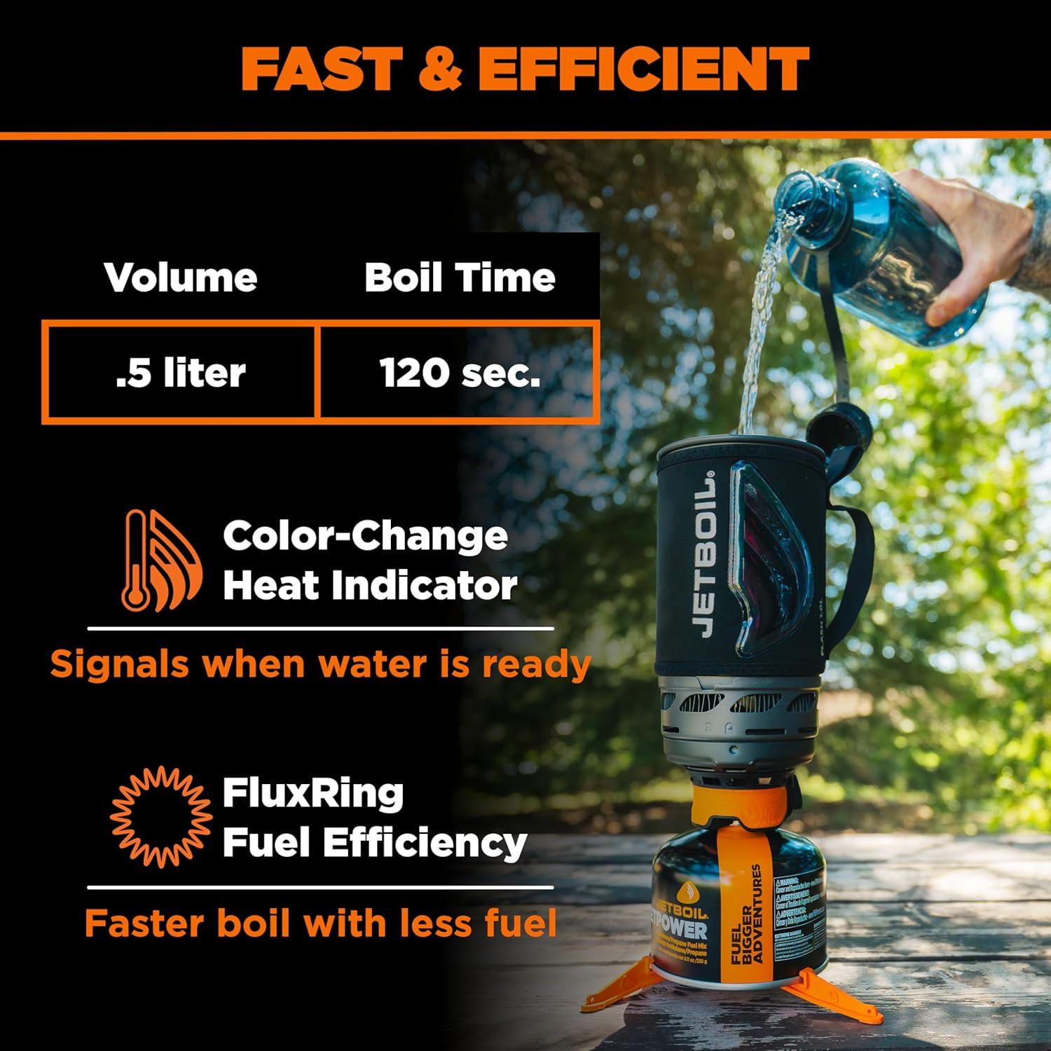 Flash Java Portable Fast Boil Stove and Coffee Press for Camping and Backpacking