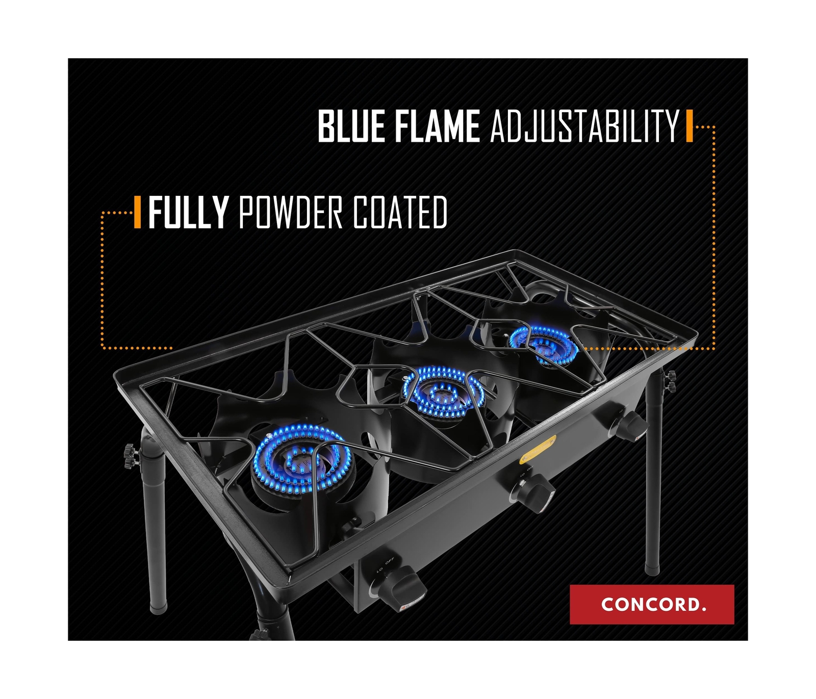 Concord Triple Burner Outdoor Propane Stove Cooker w/Regulator, 3 Burner Stov…