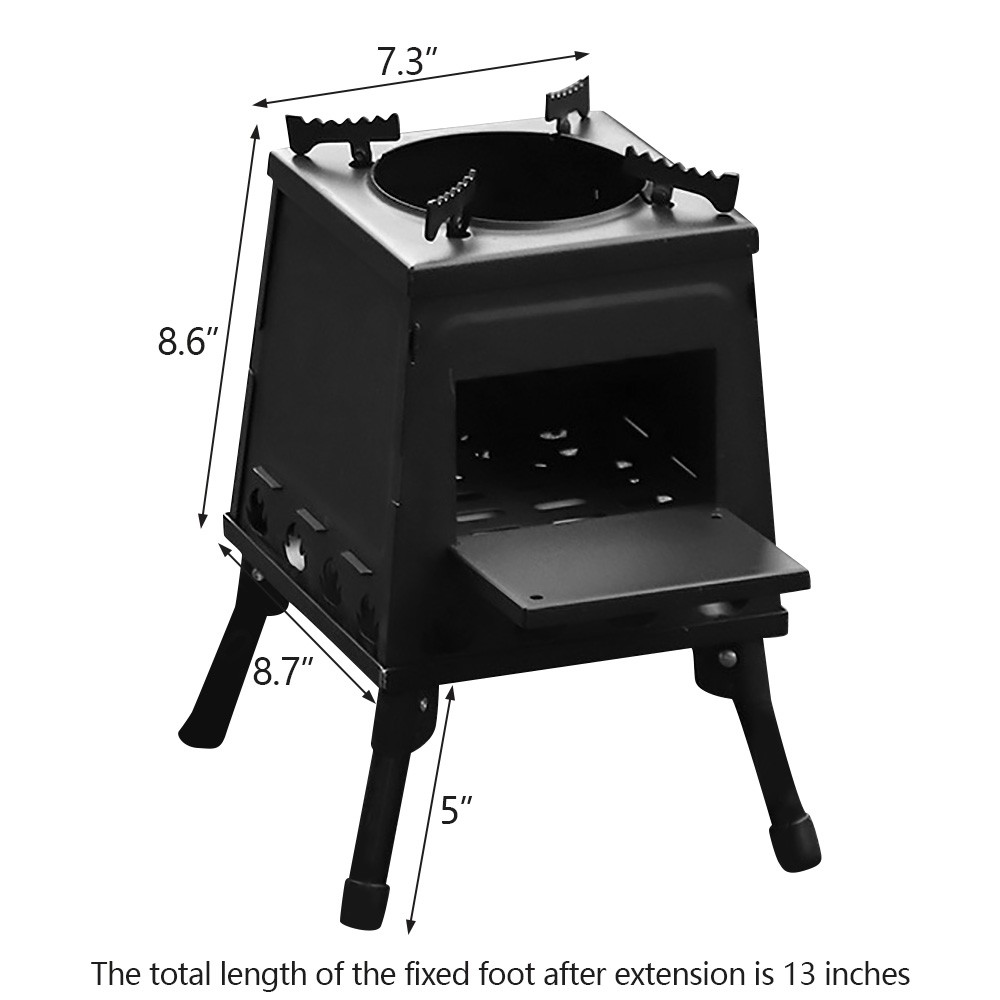 Wood Burning Camping Stove Portable Cast Iron Camping Wood Stove Oudoor Cooking