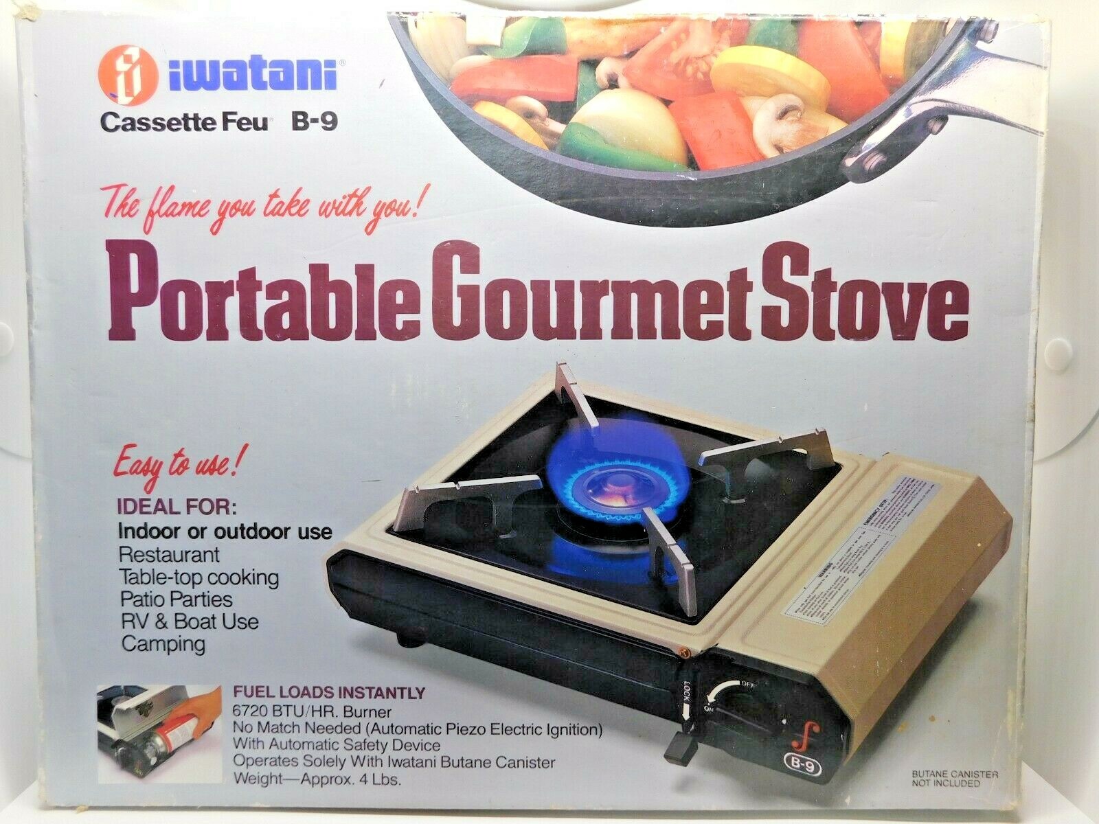 Iwatani Portable Gourmet Butane Stove B-9 Indoor Outdoor Camping RV
