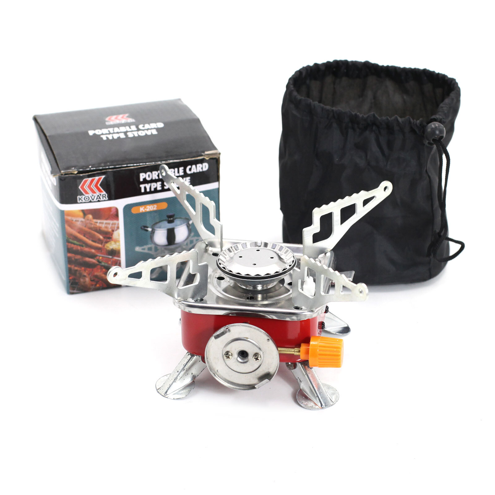 Portable Camping Gas Stove Butane Outdoor Cooking Equipment w/ Storage Bag 2800W