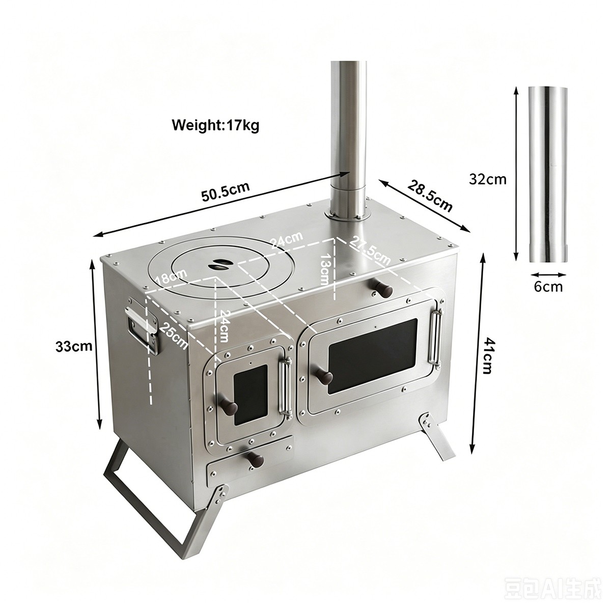 Free Shipping Outdoor Portable Wood Burning Tent Stove Foldable Camping