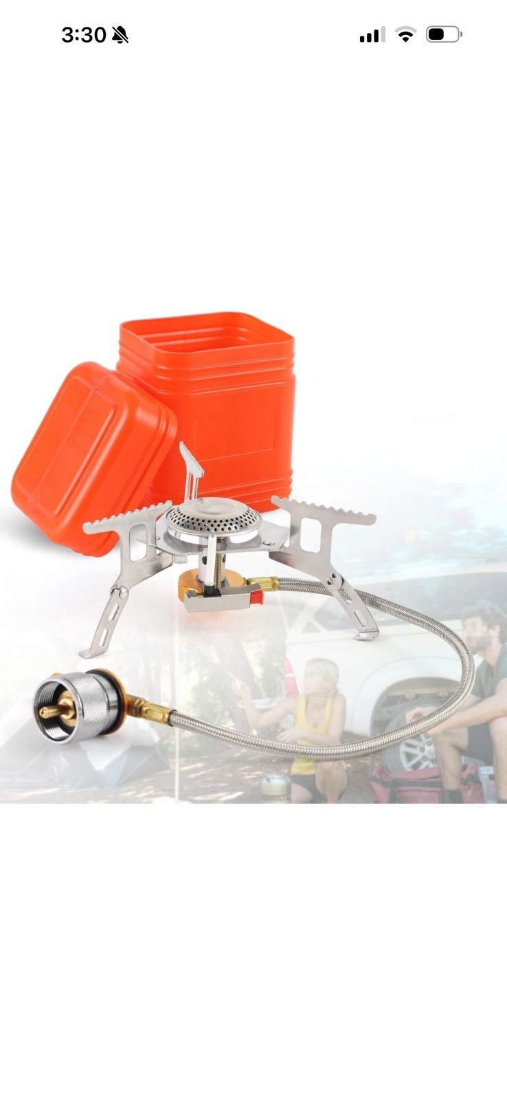 Butane Propane Burner Portable Gas Camping Stove w/Adapter Outdoor Hiking Picnic