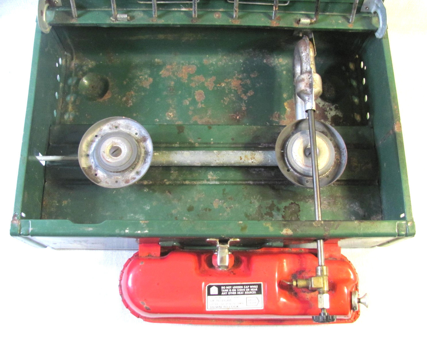 Vintage 1980 Coleman 425F 2 Burner Compact Gas Stove Works Camping Outdoors