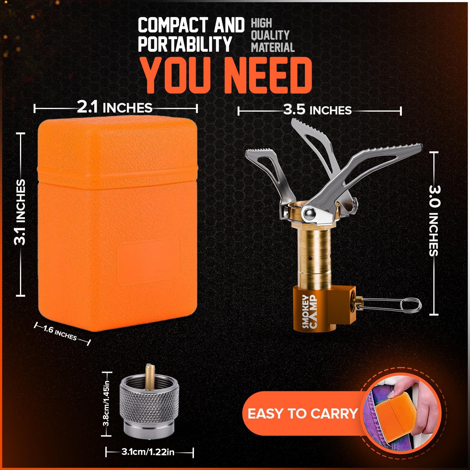 Mini 3000W Camping Stove, Ultralight Backpacking Camp Stove with a Carrying C…