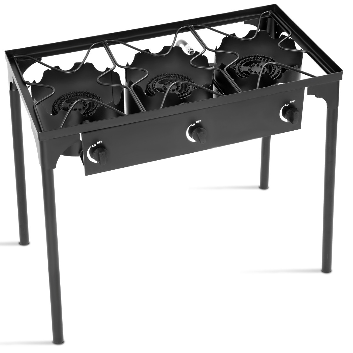 Goplus Portable Propane 225,000-BTU 3 Burner Gas Cooker Outdoor Camp Stove BBQ