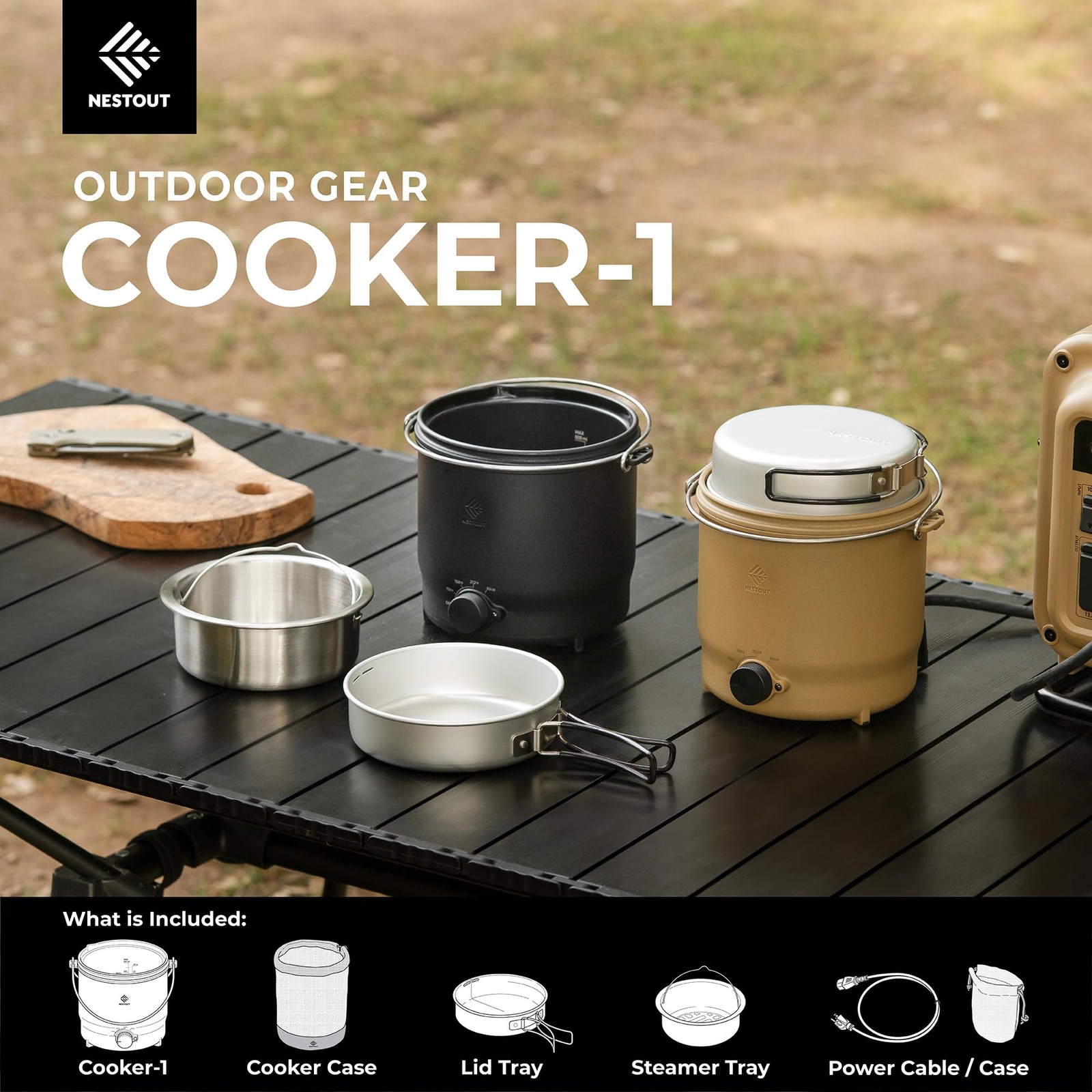NESTOUT COOKER-1 Electric Cooker 500W Camping Stove, Portable Plug-In for Pow…