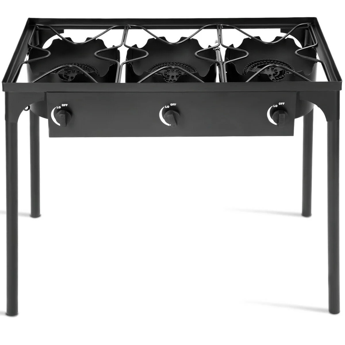Portable Propane 225,000-BTU 3 Burner Propane Gas Cooker Outdoor Camp Stove BBQ