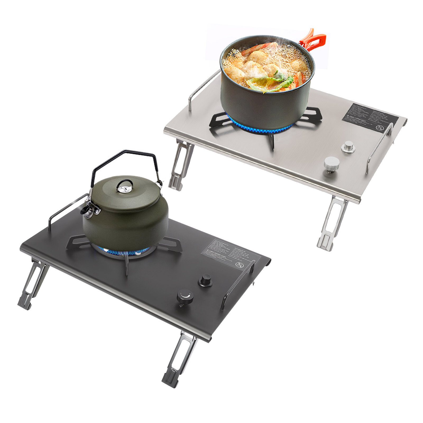 Portable 13,648 BTU Gas Stove, Stainless Steel, Single-Burner, Camping Stove