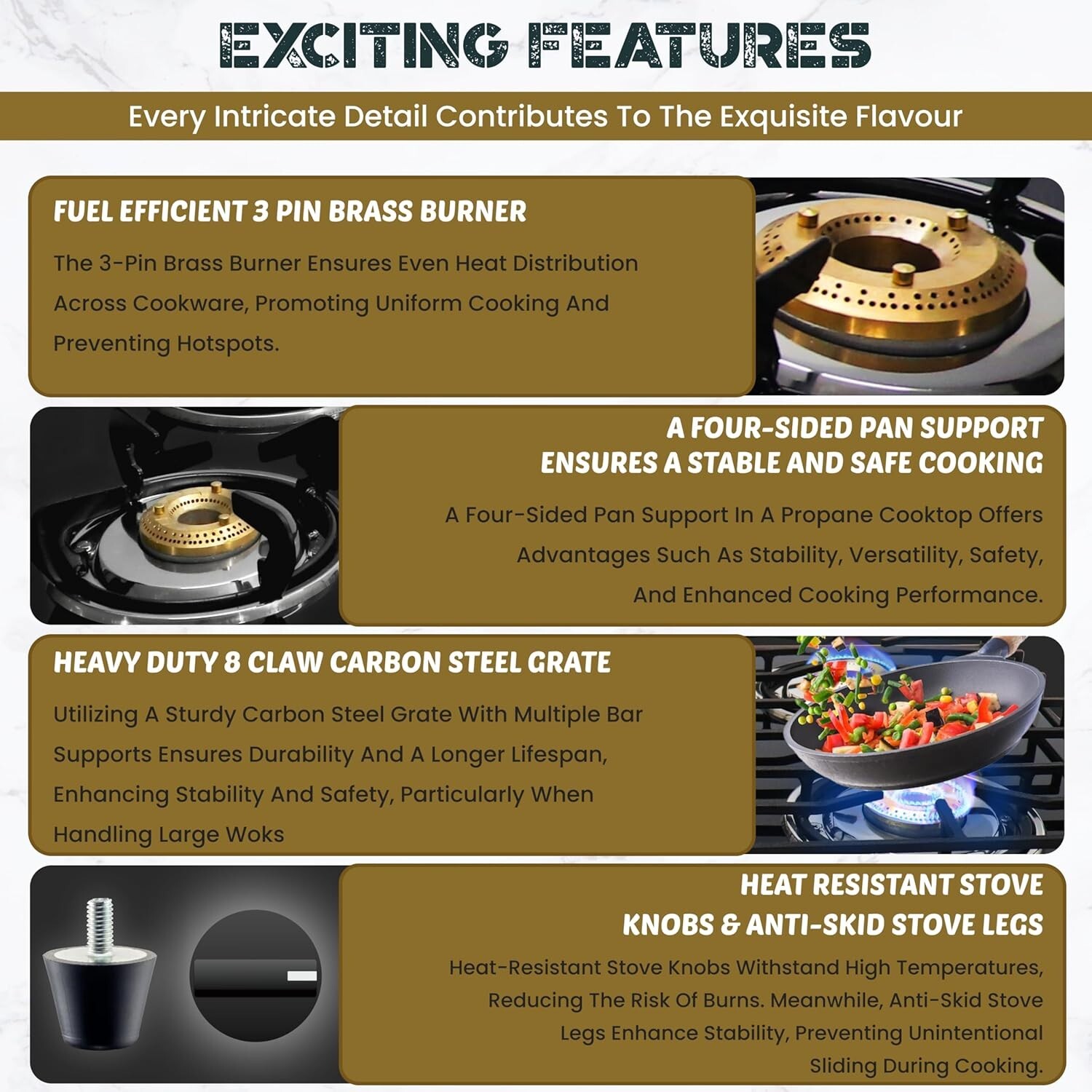 Gas Stove Top -25″ – 4 Burner With Hose & Regulator to Connect propane cooktop
